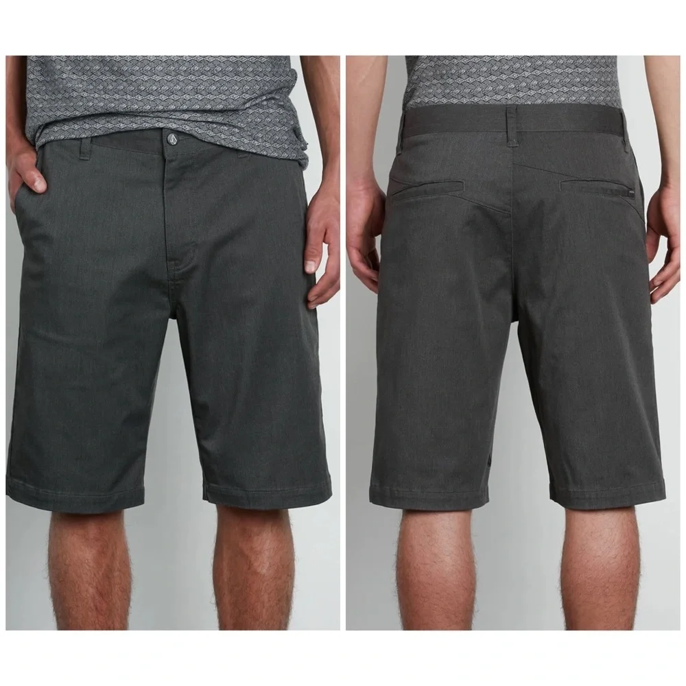NWT Volcom VMonty Shorts 31 Charcoal Heather Gray Stretch Men’s
